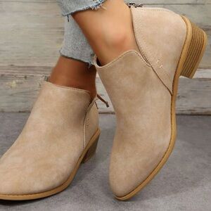 Beige Ankle Booties